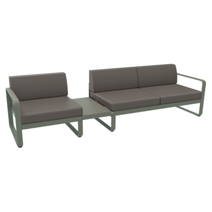 Fermob Bellevie Sofa 1A Grey Taupe Cushion