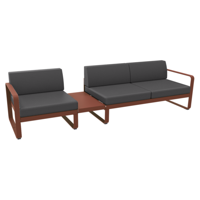 Fermob Bellevie Sofa 1A Graphite Grey Cushion