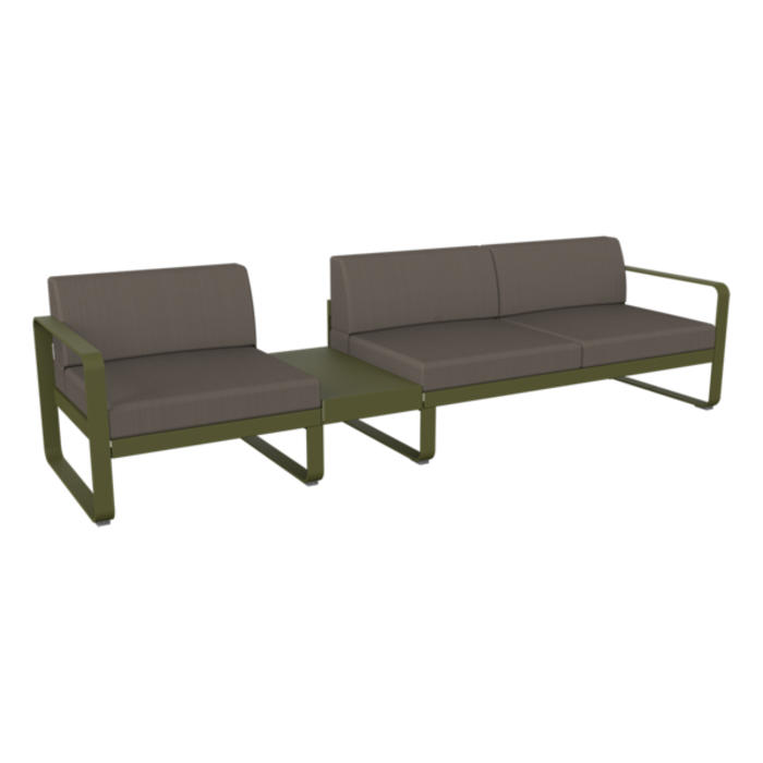 Fermob Bellevie Sofa 1A Grey Taupe Cushion