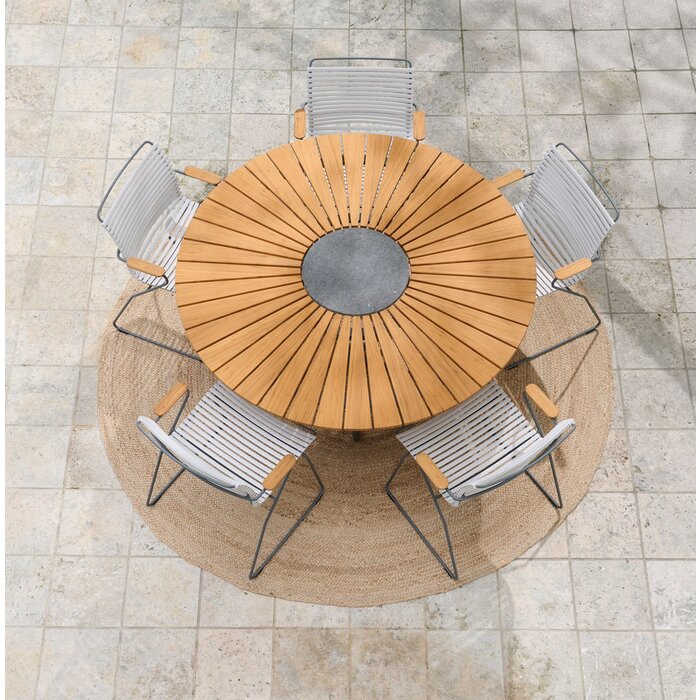 HOUE Tuinset 6x Click Dining Armchair + Circle Table 150 cm