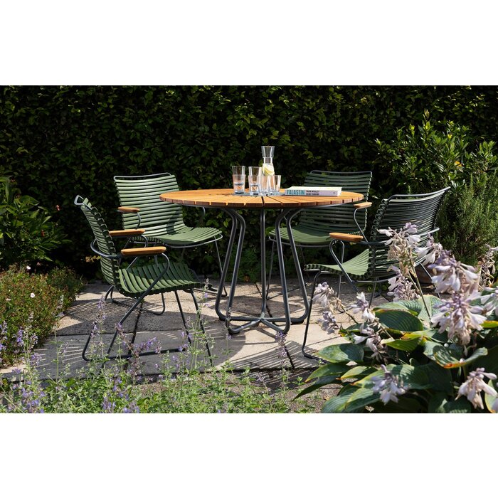 HOUE Tuinset 6x Click Dining Armchair + Circle Table 150 cm