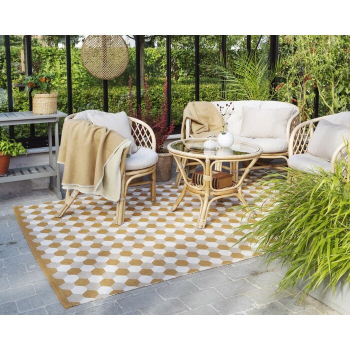 Pappelina Dana Vloerkleed Vanilla/Army/Pale Turquoise