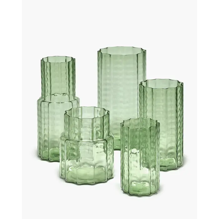 Serax Serax Vase 02 Green Transparant Waves
