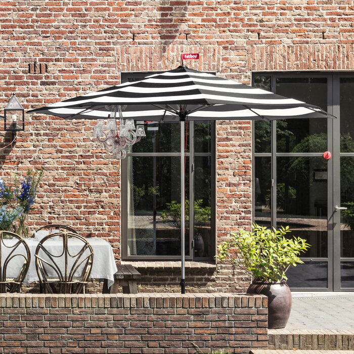 Fatboy Stripesol Parasol + Base Light Grey Ø 350 cm
