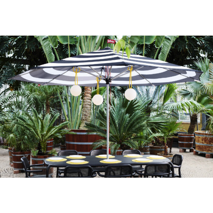Fatboy Stripesol Parasol + Base Light Grey Ø 350 cm