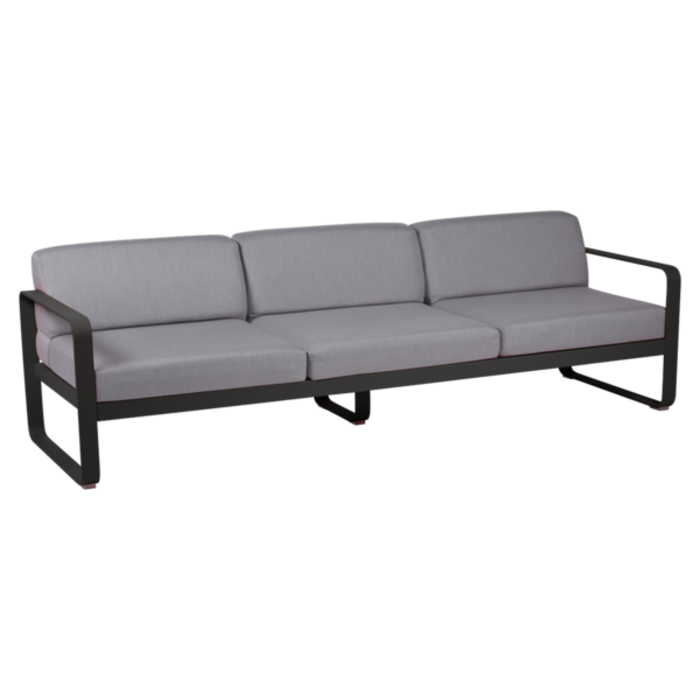 Fermob Bellevie 3-Seater Sofa Flannel Grey Cushion
