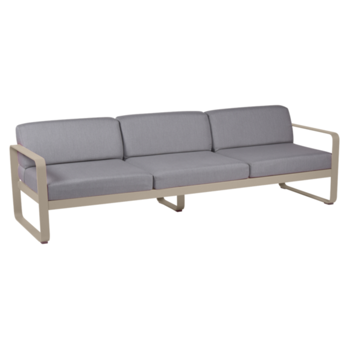 Fermob Bellevie 3-Seater Sofa Flannel Grey Cushion