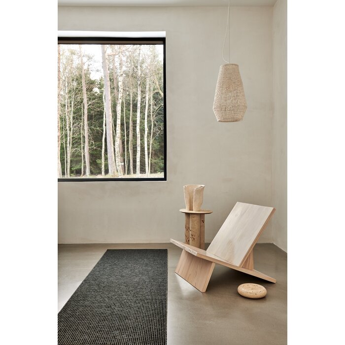 Pappelina EMM Linen Vloerkleed Black/Linen Metallic