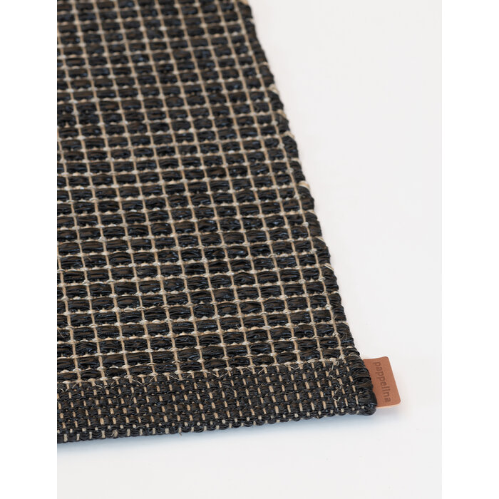 Pappelina EMM Linen Vloerkleed Black/Linen Metallic