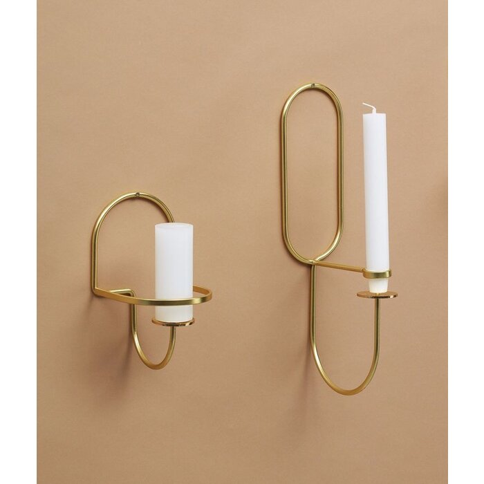 HAY Lup Candlestick Holder Wall Oblong Brass