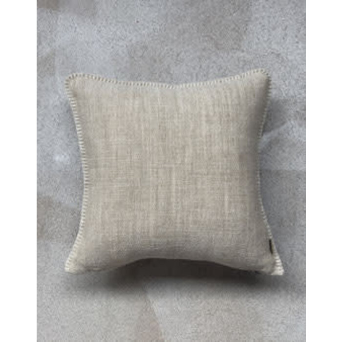 Omar Antwerp Anton Sand Cushion with Ivory Stitching 50 x 50 cm