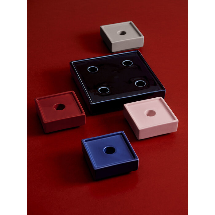 HAY Mattone Candleholder Large Dark Blue