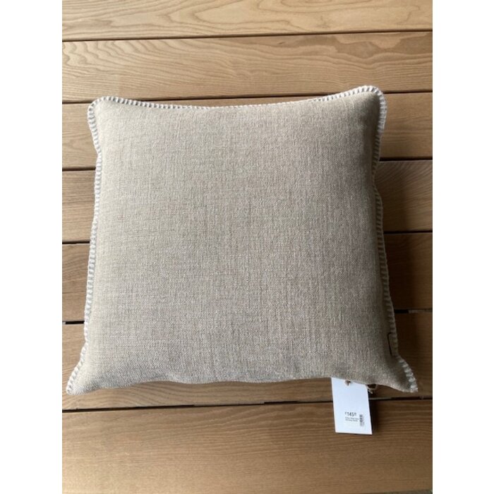 Omar Antwerp Anton Sand Cushion with Ivory Stitching 50 x 50 cm