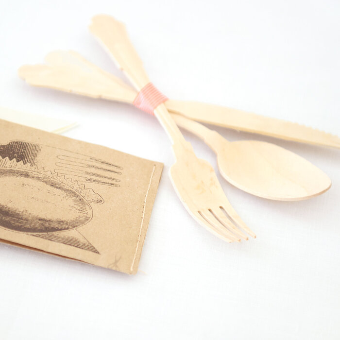 Seletti Houten Fineer Bestek- en Servetset