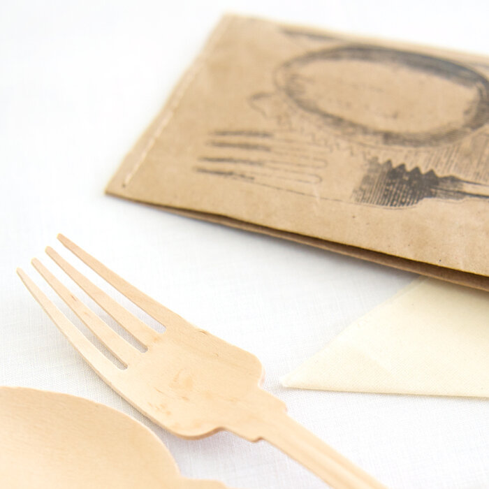 Seletti Houten Fineer Bestek- en Servetset