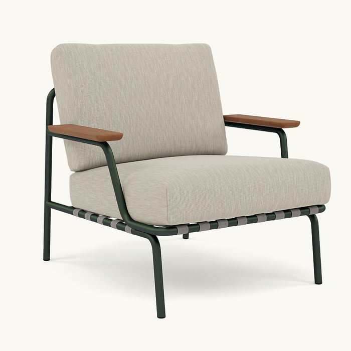 Muuto Settle Lounge Chair Dark Green Frame - Ribbed Weave