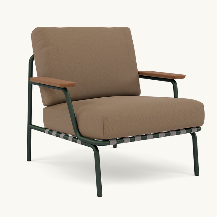 Muuto Settle Lounge Chair Dark Green Frame - Ribbed Weave