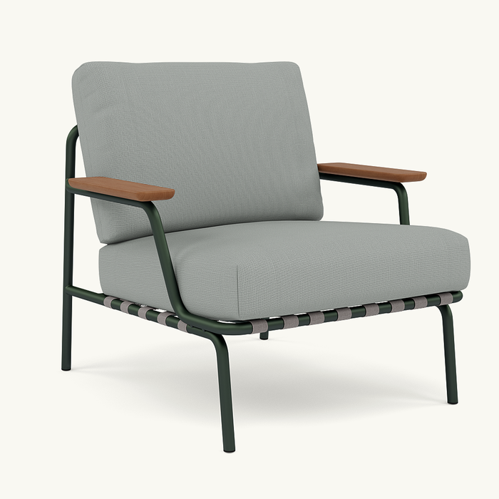 Muuto Settle Lounge Chair Dark Green Frame - Ribbed Weave