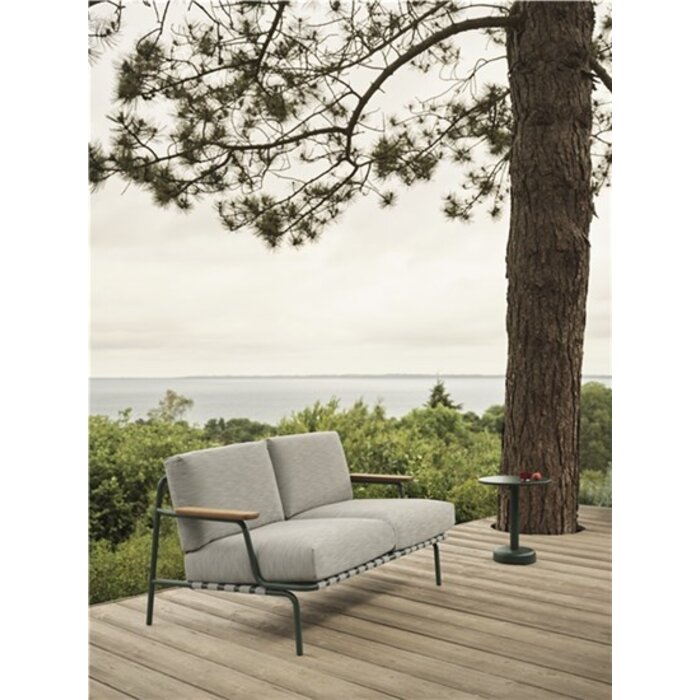 Muuto Settle Lounge Chair Dark Green Frame - Ribbed Weave