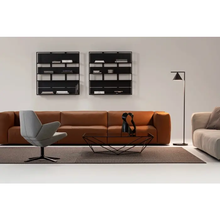 Avet Low Table 50 x 50 cm Black/Smoked Glass