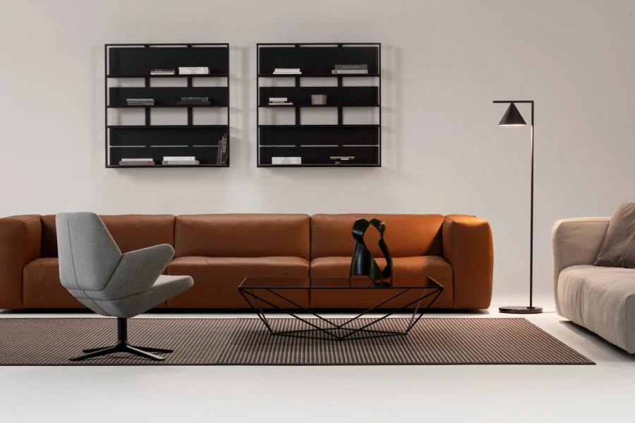 Avet Low Table 50 x 50 cm Black/Smoked Glass