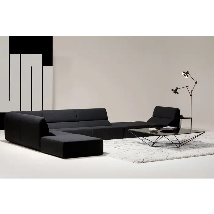 Avet Low Table 50 x 50 cm Black/Smoked Glass