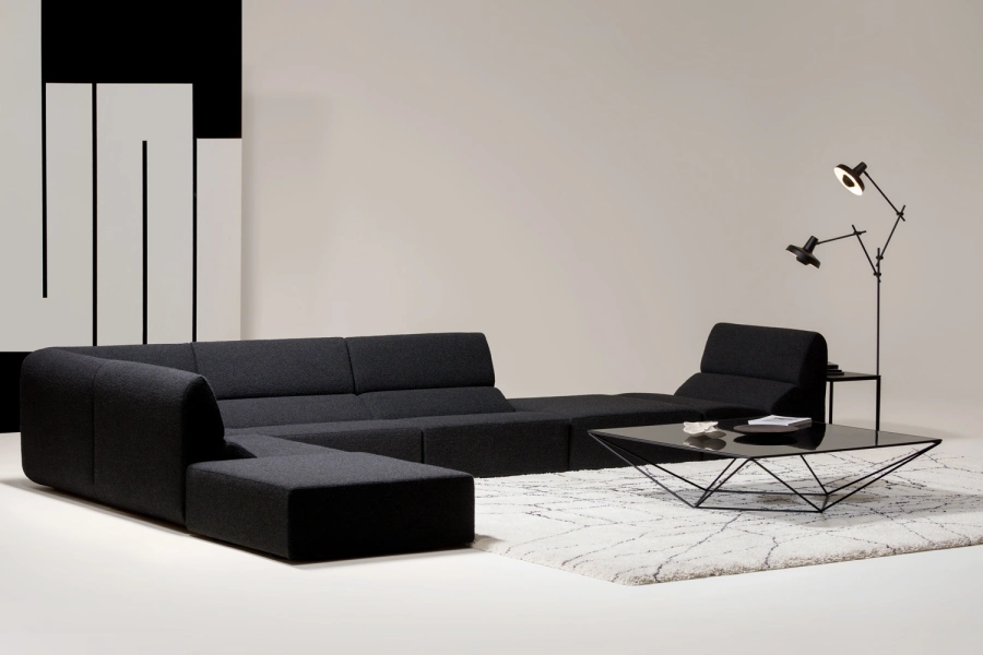 Avet Low Table 50 x 50 cm Black/Smoked Glass