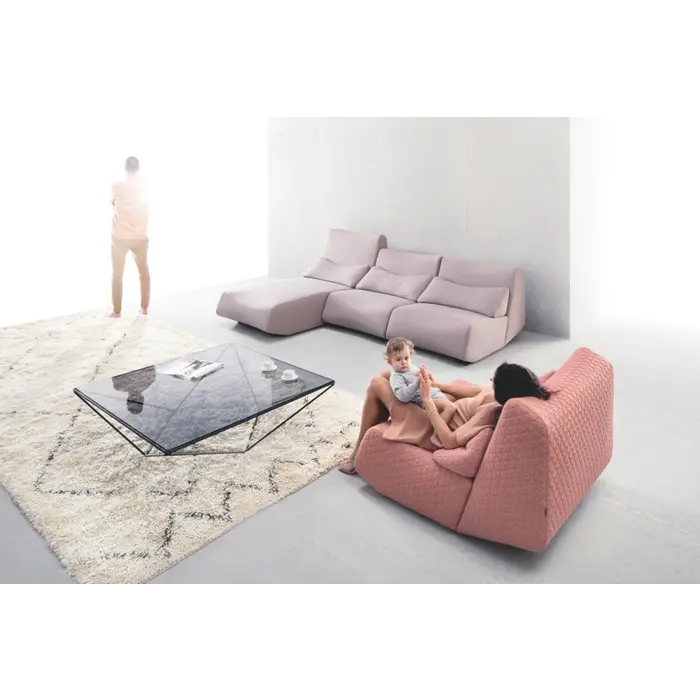 Avet Low Table 50 x 50 cm Black/Smoked Glass