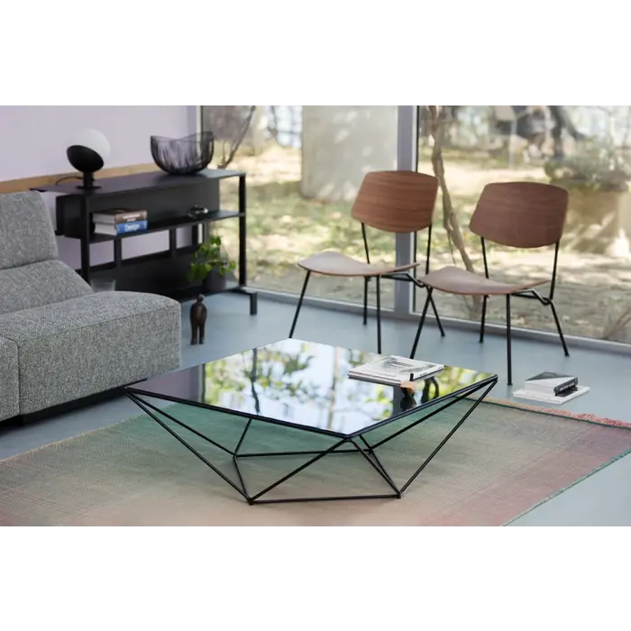 Prostoria Avet Low Table 50 x 50 cm Black/Smoked Glass
