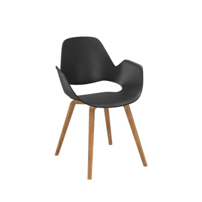 HOUE Falk Chair Armrest Black Oak Veneer Legs