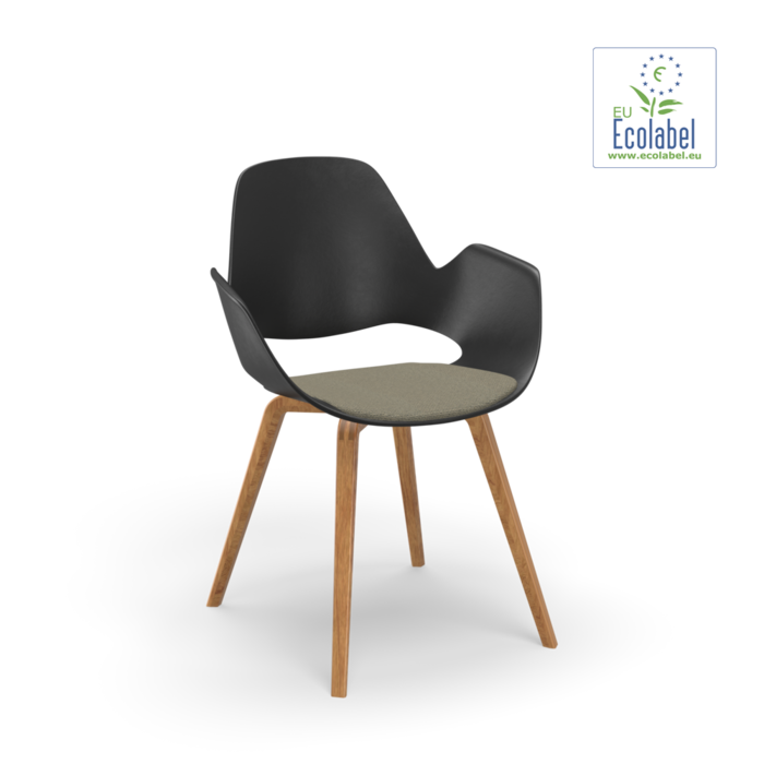 HOUE Falk Chair Armrest Upholstered Seat Oak Veneer Legs