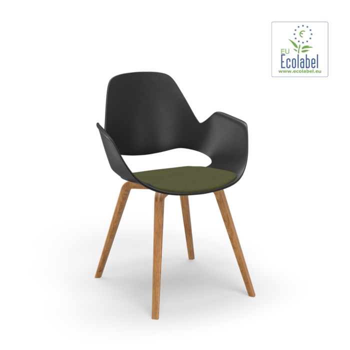 HOUE Falk Chair Armrest Upholstered Seat Oak Veneer Legs