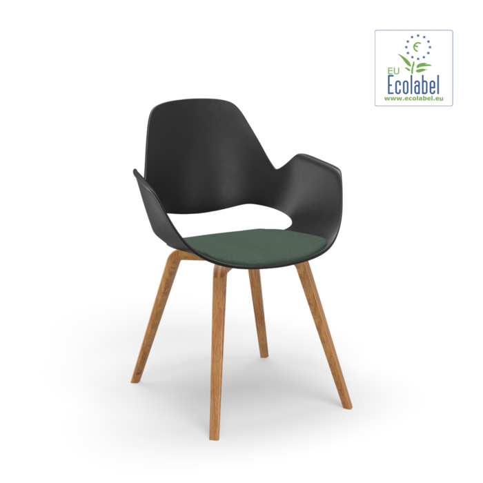 HOUE Falk Chair Armrest Upholstered Seat Oak Veneer Legs