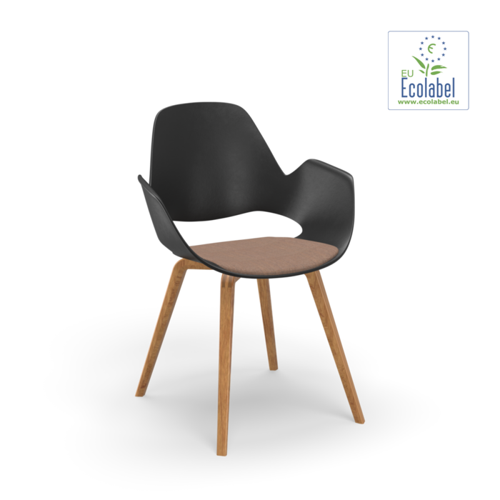 HOUE Falk Chair Armrest Upholstered Seat Oak Veneer Legs