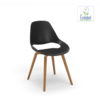 Falk Chair Low Armrest Black Oak Veneer Legs