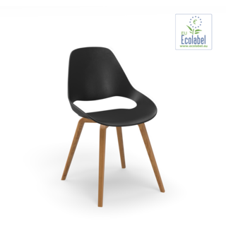 HOUE Falk Chair Low Armrest Black Oak Veneer Legs