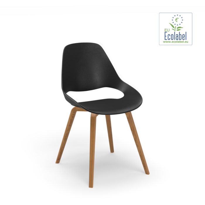 HOUE Falk Chair Low Armrest Black Oak Veneer Legs