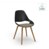 Falk Chair Low Armrest Upholstered Seat Oak Veneer Legs
