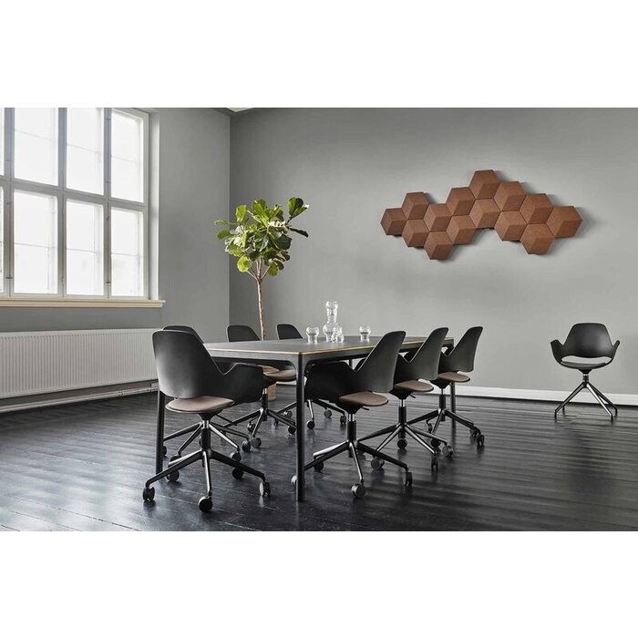 HOUE Falk Low Armrest Upholstered Seat Five Star with Castors