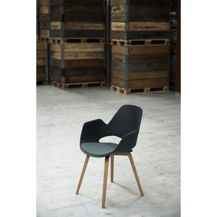 HOUE Falk Chair Armrest Upholstered Seat Oak Veneer Legs