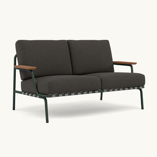 Muuto Settle Sofa 2-Seater Dark Green Frame - Ribbed Weave