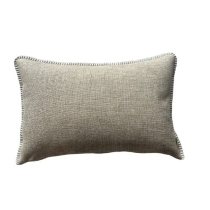 Omar Antwerp Anton Sand Cushion with Ivory Stitching 50 x 50 cm