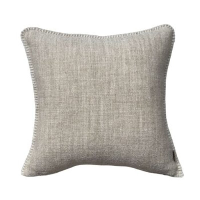 Omar Antwerp Anton Sand Cushion with Ivory Stitching 50 x 50 cm