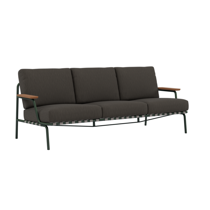 Muuto Settle Sofa 3-Seater Dark Green Frame Ribbed Weave