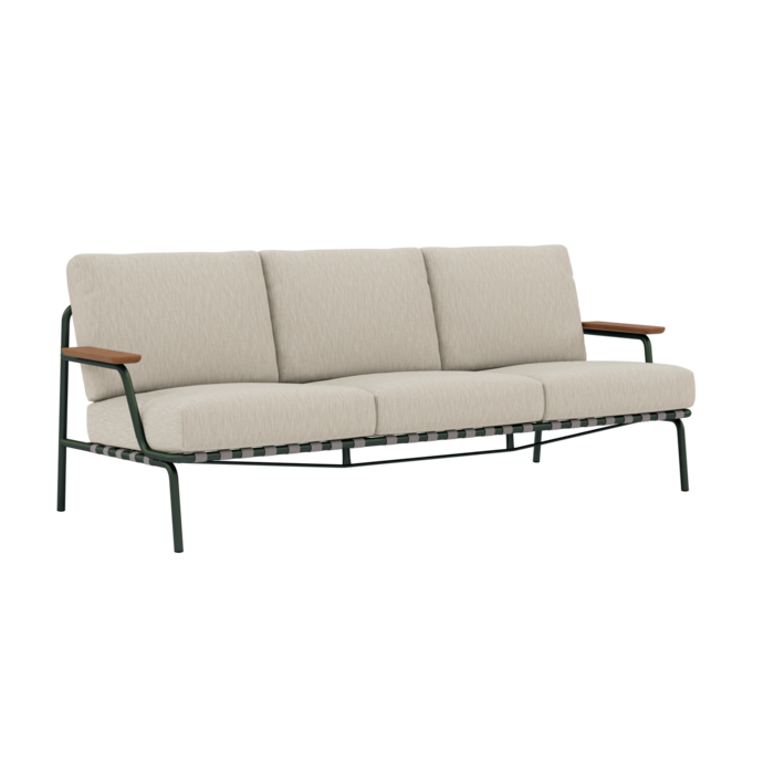 Muuto Settle Sofa 3-Seater Dark Green Frame Ribbed Weave