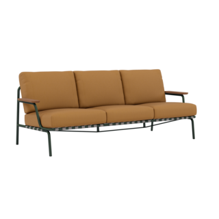 Muuto Settle Sofa 3-Seater Dark Green Frame Ribbed Weave
