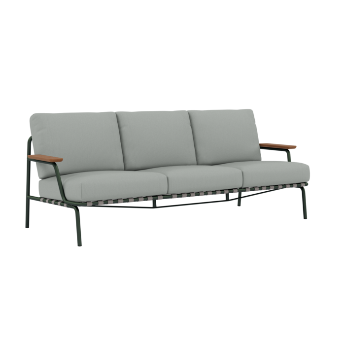 Muuto Settle Sofa 3-Seater Dark Green Frame Ribbed Weave
