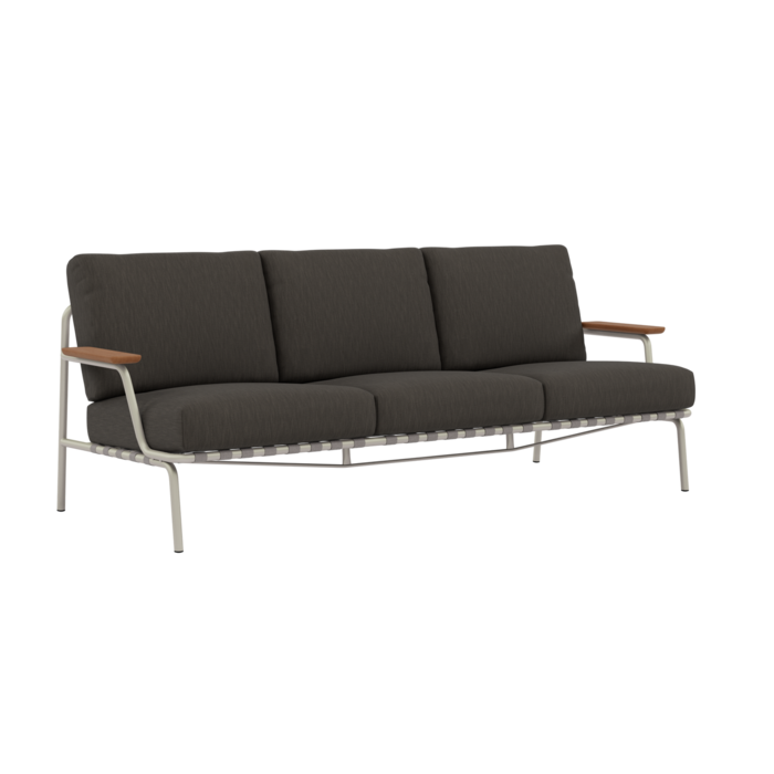 Muuto Settle Sofa 3-Seater Grey Frame Ribbed Weave
