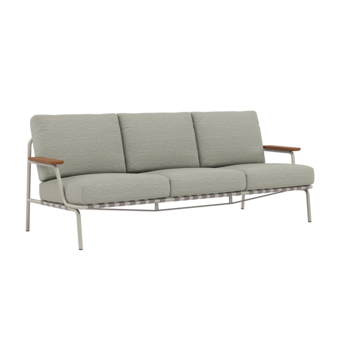 Muuto Settle Sofa 3-Seater Grey Frame Ribbed Weave