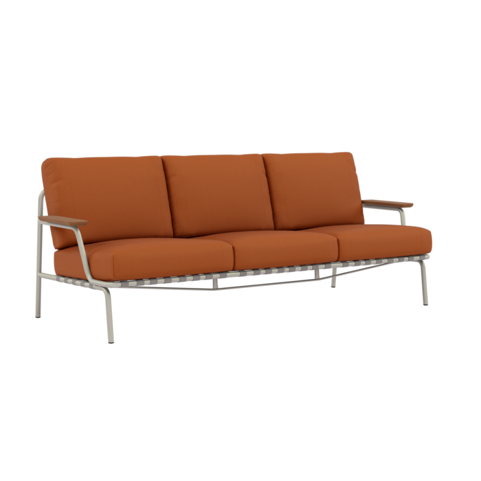 Muuto Settle Sofa 3-Seater Grey Frame Ribbed Weave